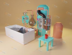low poly低多边形卡通场景1-Blender工程源文件