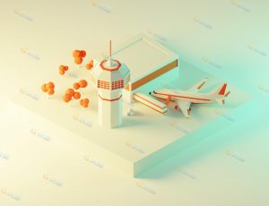 low poly低多边形卡通场景5-Blender工程源文件