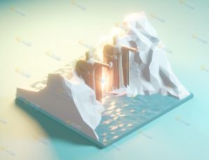 low poly低多边形卡通场景17-Blender工程源文件