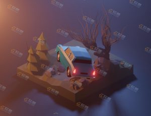 low poly低多边形卡通场景16-Blender工程源文件