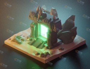 low poly低多边形卡通场景19-Blender工程源文件