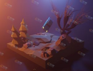 low poly低多边形卡通场景20-Blender工程源文件