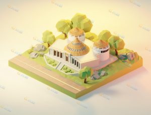 low poly低多边形卡通场景21-Blender工程源文件