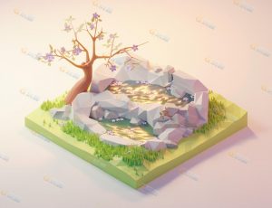 low poly低多边形卡通场景22-Blender工程源文件