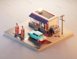 low poly低多边形卡通场景24-Blender工程源文件