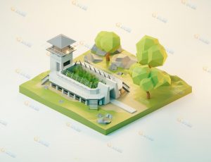 low poly低多边形卡通场景26-Blender工程源文件
