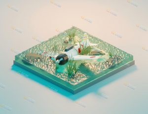 low poly低多边形卡通场景32-Blender工程源文件