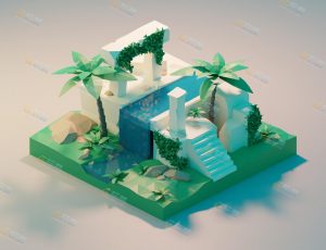 low poly低多边形卡通场景36-Blender工程源文件