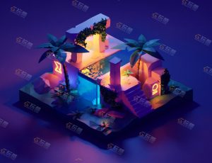 low poly低多边形卡通场景37-Blender工程源文件