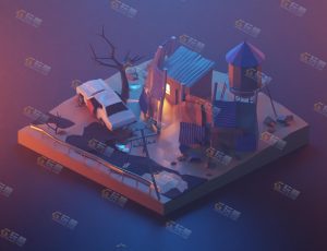 low poly低多边形卡通场景39-Blender工程源文件