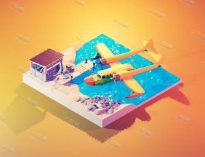 low poly低多边形卡通场景41-Blender工程源文件