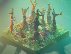 low poly低多边形卡通场景43-Blender工程源文件