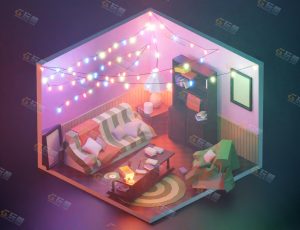 low poly低多边形卡通场景50-Blender工程源文件