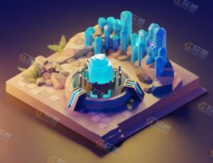 low poly低多边形卡通场景54-Blender工程源文件