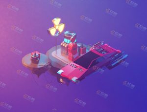 low poly低多边形卡通场景56-Blender工程源文件