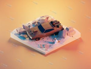 low poly低多边形卡通场景60-Blender工程源文件