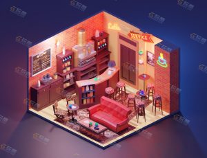 low poly低多边形卡通场景61-Blender工程源文件