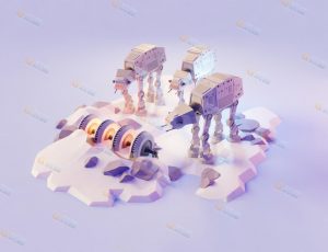 low poly低多边形卡通场景74-Blender工程源文件