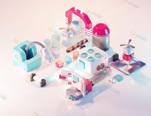 low poly低多边形卡通场景89-Blender工程源文件