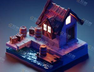 low poly低多边形卡通场景92-Blender工程源文件