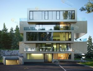 方形高级别墅建筑Blender模型