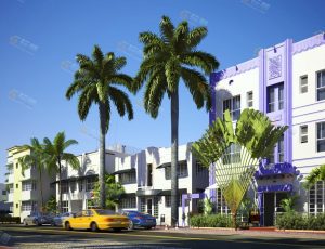 迈阿密城市街景Blender模型