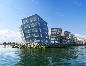 倾斜的挪威住宅Blender模型