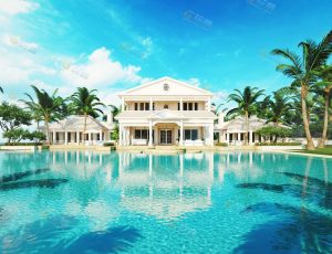 泳池酒店别墅Blender模型