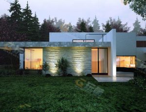 野外方形别墅Blender模型