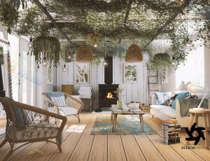 北欧温馨大客厅C4D模型