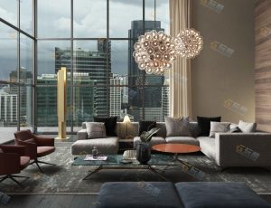 大窗客厅C4D模型