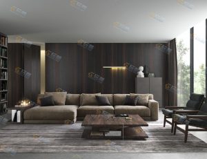 高档装修客厅C4D模型