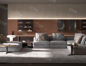 宽敞商务客厅C4D模型