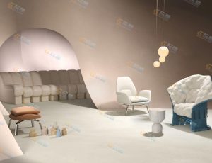 孟菲斯风格休闲区C4D模型