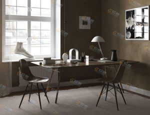 书房办公室C4D模型