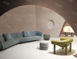 小清新客厅C4D模型
