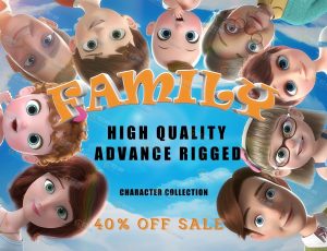 MAYA影视级卡通电影动画人物模型绑捆套装