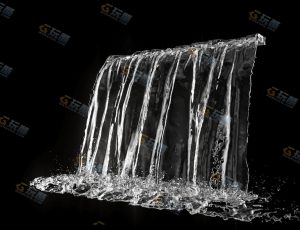 瀑布水流动画Blender模型