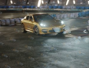 夜间汽车漂移镜头动画3DMAX工程源文件