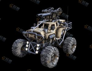 废土风越野大轮胎战车Blender模型
