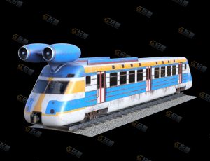 科幻破旧火车Blender模型