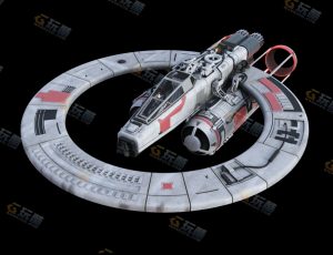 科幻宇宙战斗圆盘飞机Blender模型