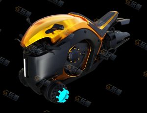 科技飞行摩托车Blender模型