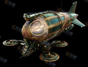 蒸汽朋克大飞船Blender模型