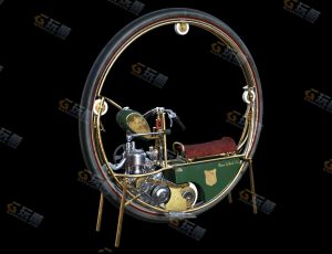 蒸汽朋克独轮车Blender模型