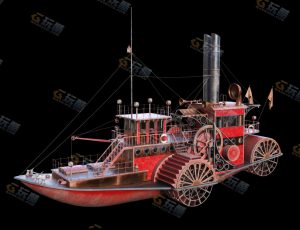 蒸汽朋克工业船Blender模型