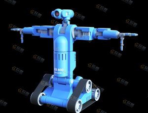 服务型蓝色机器人Blender模型