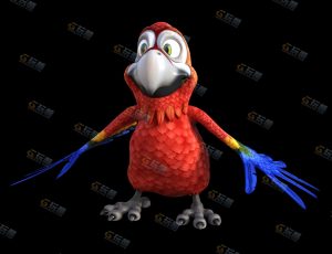 卡通鹦鹉Blender模型