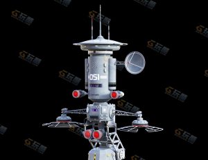 科技雷达侦察机Blender模型