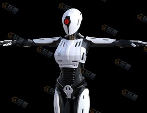 女独眼机器人Blender模型